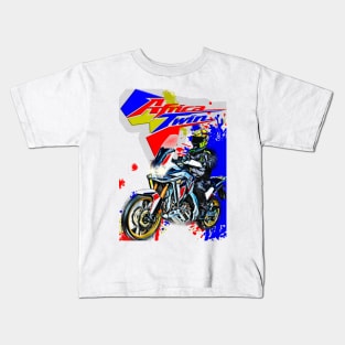 Africa Twin Rider blue Kids T-Shirt